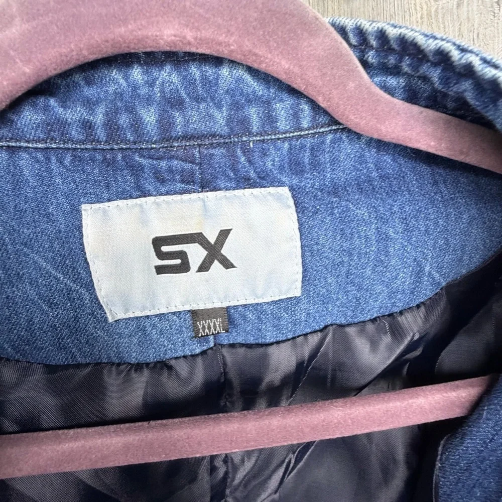 SX Denim Streetwear Moto Jacket with Studded Details
